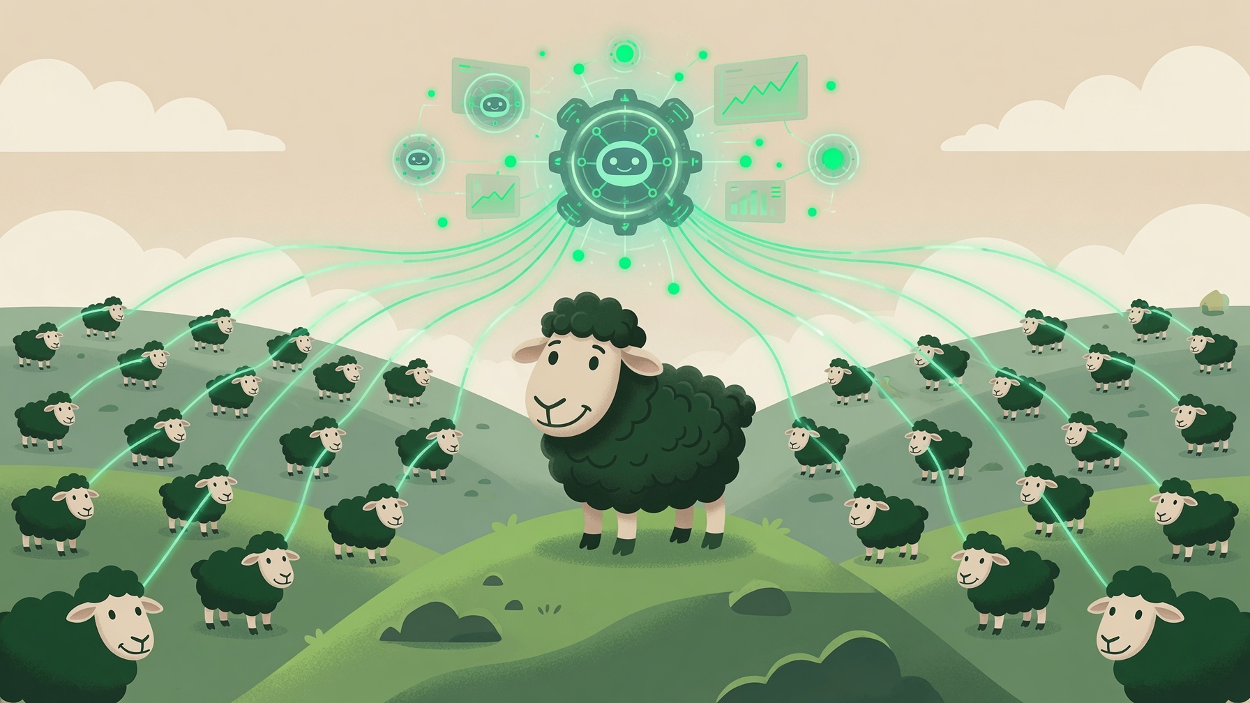 Sheep Cash bot fleet coordinating across markets